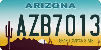 AZ license plate AZB7013