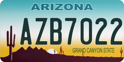 AZ license plate AZB7022