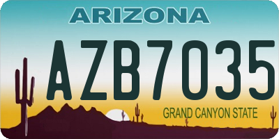 AZ license plate AZB7035