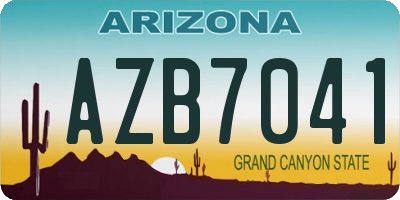AZ license plate AZB7041