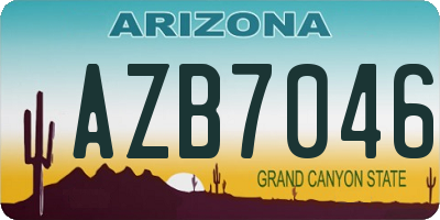 AZ license plate AZB7046