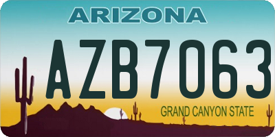 AZ license plate AZB7063