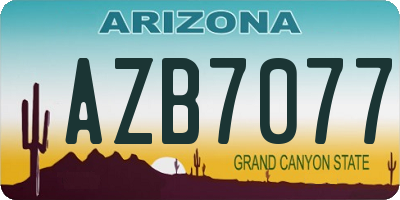 AZ license plate AZB7077