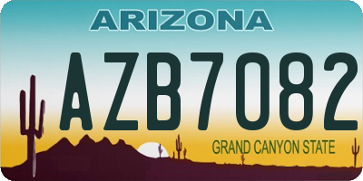 AZ license plate AZB7082