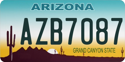 AZ license plate AZB7087