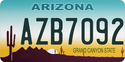 AZ license plate AZB7092