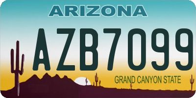AZ license plate AZB7099