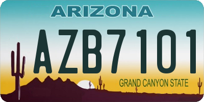 AZ license plate AZB7101
