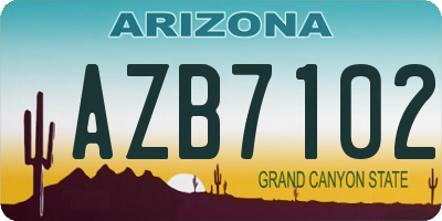 AZ license plate AZB7102