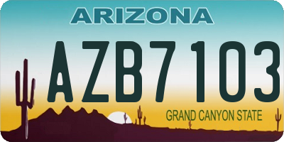 AZ license plate AZB7103