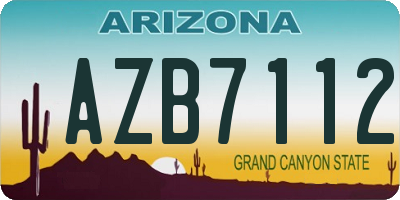 AZ license plate AZB7112
