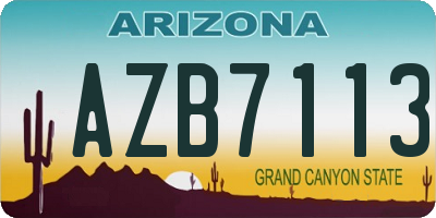 AZ license plate AZB7113