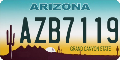 AZ license plate AZB7119