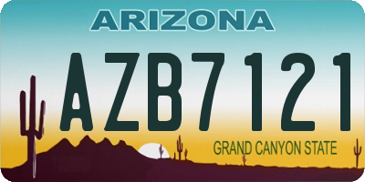 AZ license plate AZB7121