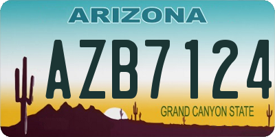 AZ license plate AZB7124