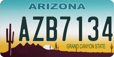 AZ license plate AZB7134