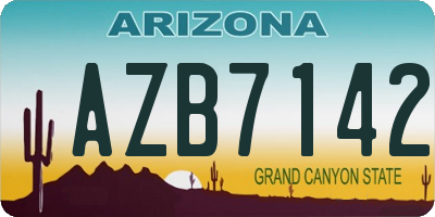 AZ license plate AZB7142