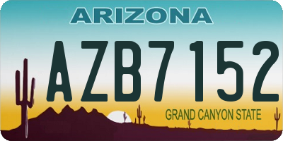 AZ license plate AZB7152