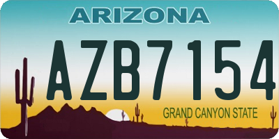 AZ license plate AZB7154
