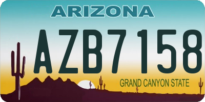 AZ license plate AZB7158