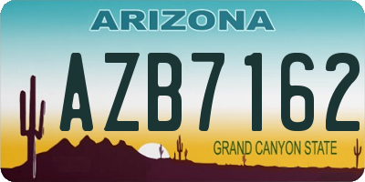 AZ license plate AZB7162