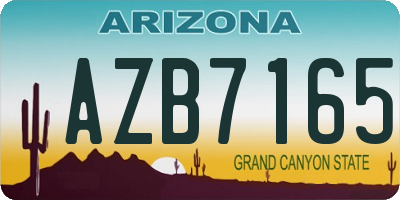 AZ license plate AZB7165