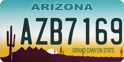 AZ license plate AZB7169