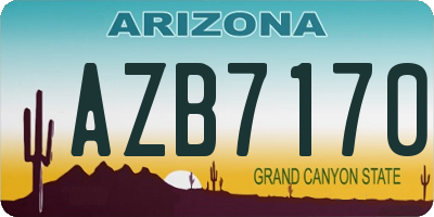 AZ license plate AZB7170