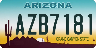 AZ license plate AZB7181