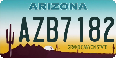 AZ license plate AZB7182