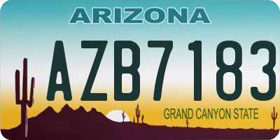 AZ license plate AZB7183