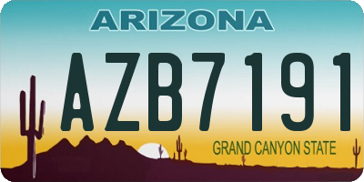 AZ license plate AZB7191