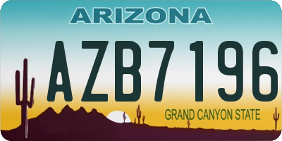 AZ license plate AZB7196