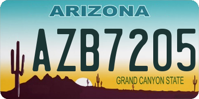 AZ license plate AZB7205