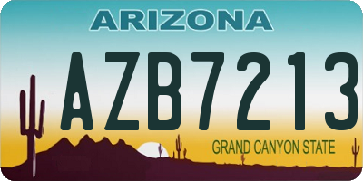AZ license plate AZB7213