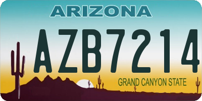 AZ license plate AZB7214