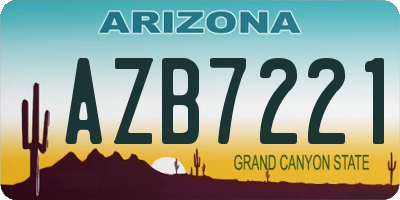 AZ license plate AZB7221