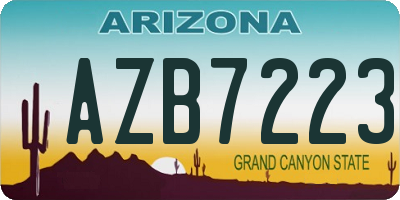 AZ license plate AZB7223