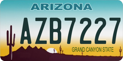 AZ license plate AZB7227