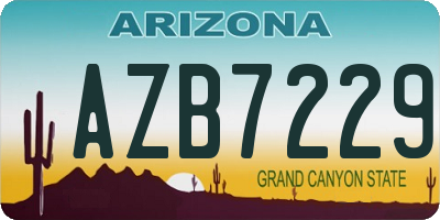 AZ license plate AZB7229