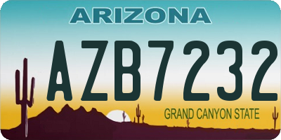 AZ license plate AZB7232