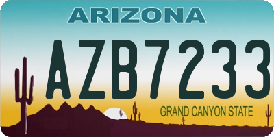 AZ license plate AZB7233