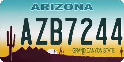AZ license plate AZB7244