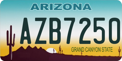 AZ license plate AZB7250