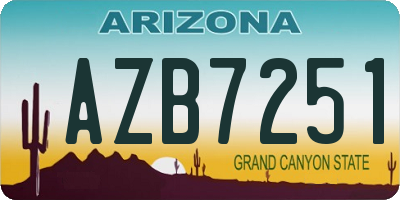 AZ license plate AZB7251