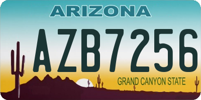 AZ license plate AZB7256