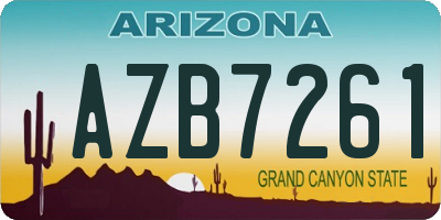 AZ license plate AZB7261
