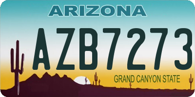 AZ license plate AZB7273