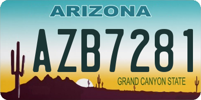 AZ license plate AZB7281