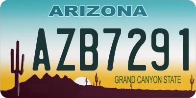AZ license plate AZB7291